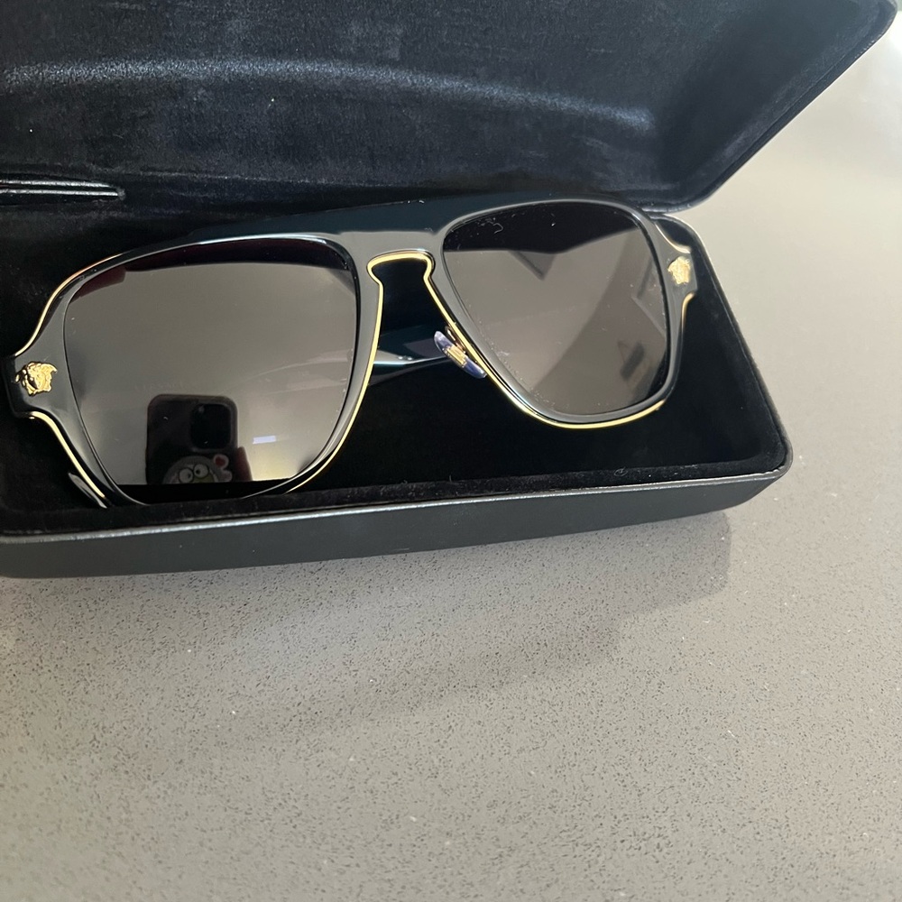 Versace Black and Gold Men's Sunglasses